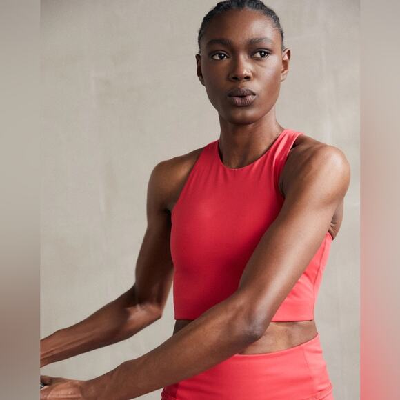 GIRLFRIEND COLLECTIVE NWT Dylan Workout Bra in Coral Red Size XXS Crop Top - Picture 1 of 7
